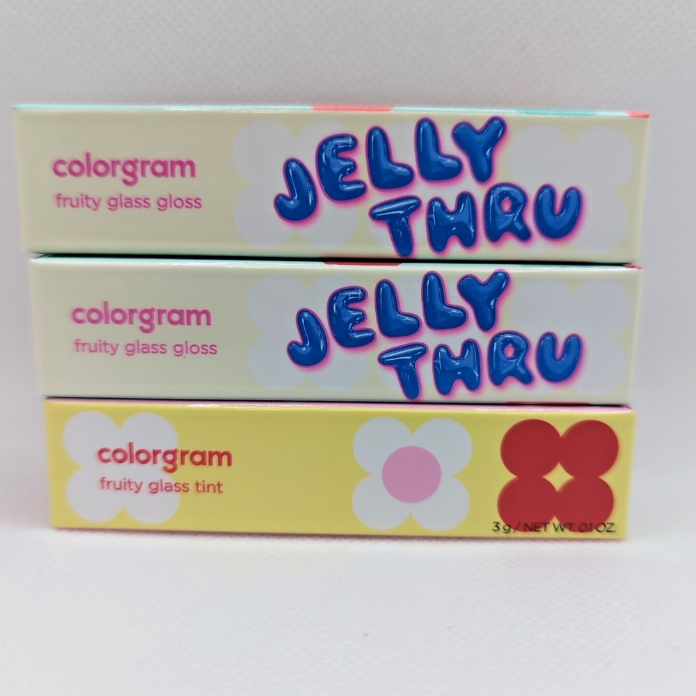 Colorgram Fruity Glass Tint/Gloss Bundle -Lovely Raspberry, Magic Cherry, Lychee